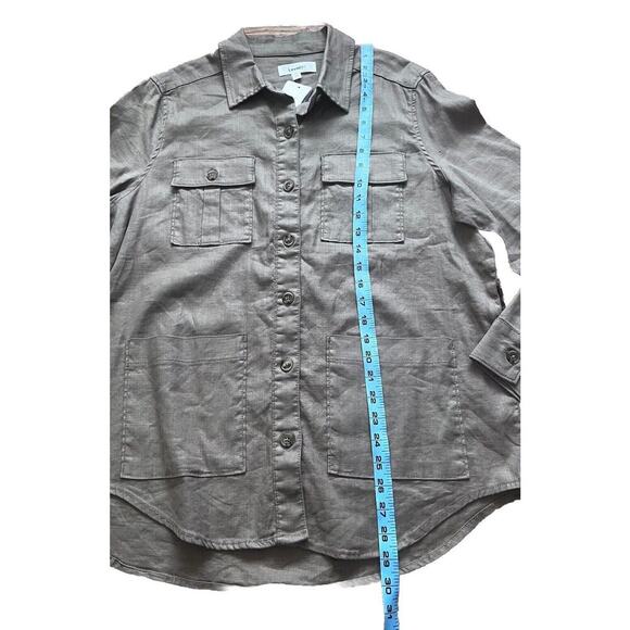 Level 99 Emme Belted Utility Jacket Womens Size XL Linen Blend Sandcastle NEW - Picture 3 of 7